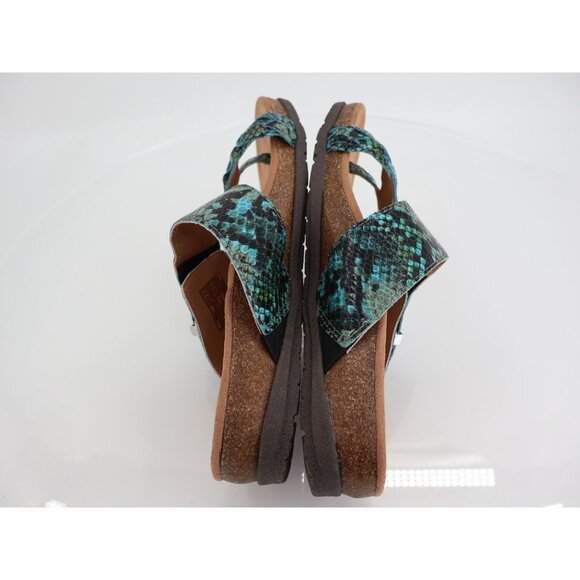 Earth Women's Onida Sandal Size 7 Blue Snake Vegan Braided Toe Post Slides - Picture 7 of 11